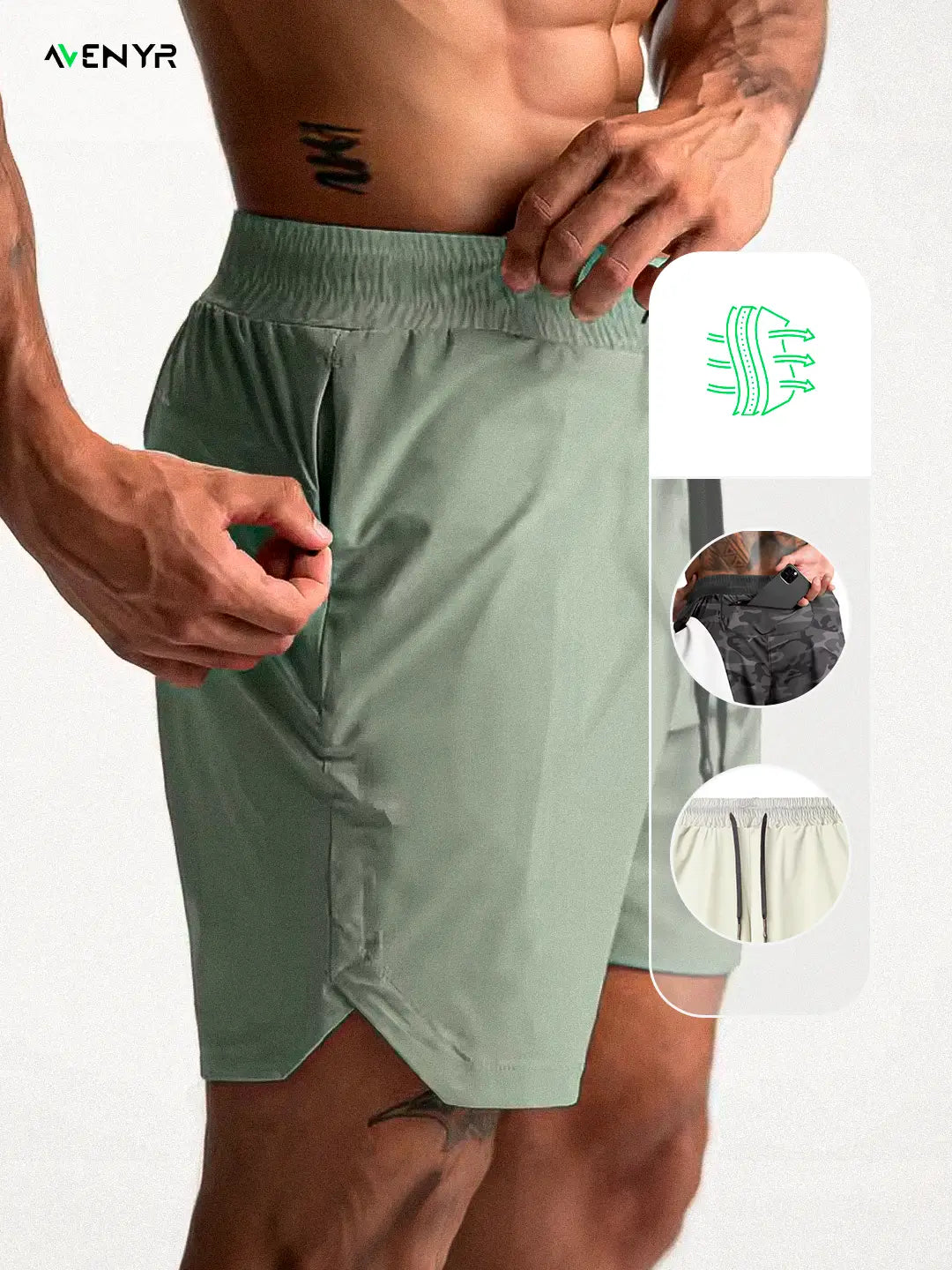 Short com bolso de ziper - SecureRun